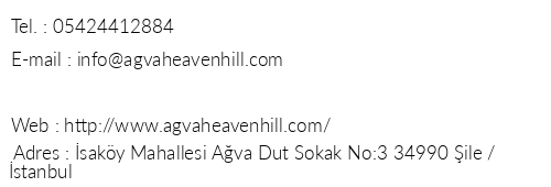 Heaven Hill Butik Otel telefon numaralar, faks, e-mail, posta adresi ve iletiim bilgileri